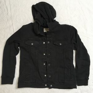 Gymboree Black Denim Hoodie Jean Jacket XL 14